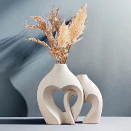 Vases Modern Simple Creative Ceramic Vase Living Room Tabletop With Dried Flowers Home Decoration Art Mariage