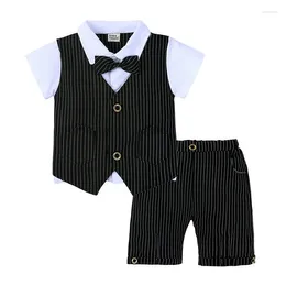 Clothing Sets Baby Boy Summer Cotton Formal Infant 1-4 Year Birthday Party Clothes Suit T-Shirt Pant Childrens Cloth