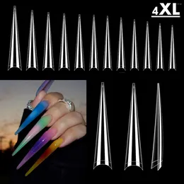 False Nails 4XL Stiletto Nail Tips For Acrylic Professional 300PCS Clear Half Cover Extra Long Fake French Art