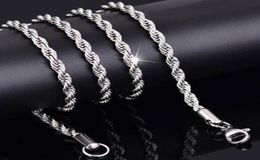 Fashion Mens Hip Hop Chain Shine Necklace Luxury Classy Clavicle Necklace Silver Gold Colour Rope Jewellery For Women Men 3mm7652626