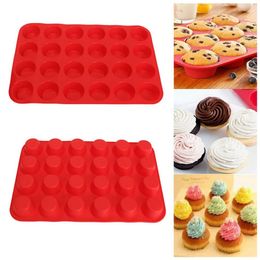 Mini Muffin Cup 24 Cavity Silicone Soap DOOKIES Cupcake Bakeware Pan Tray Mould Home DIY Cake Tool Mould 33 5cm X 22 5cm ZDT1 222Y