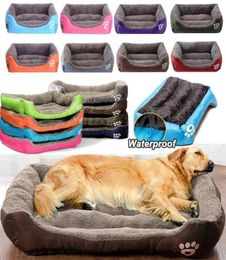 S3XL Large Pet Cat Dog Bed 8Colors Warm Cosy Dog House Soft Fleece Nest Dog Baskets House Mat Autumn Winter Waterproof Kennel C2080123