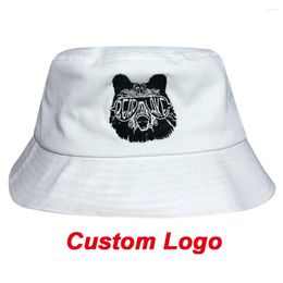 Berets Custom Bucket Cap Fast Shipment Fedoras DIY Text OEM Logo Sand Sun Protected Golf Summer Sunny Travel Outdoor Sea Beach Hat