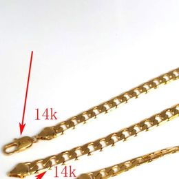 Hip Hop Rapper039s 8mm 24inch 14K Stamped Gold Plated Cuban Chain Fashion Necklace3770401