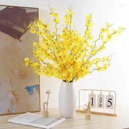 Decorative Flowers Artificial Orchids Silk Fake 5Pcs For Wedding Festive Party Home Office Decoration Not Include Vase