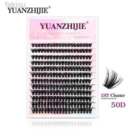 False Eyelashes YUANZHIJIE 12Lines professional DIY Clusters eyelash extension C D curly personal transplant false eyelashes Cilia DIY at home d240508