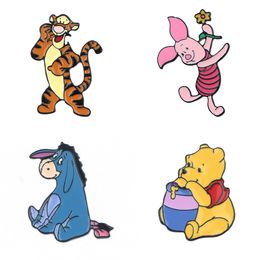 Childhood cartoon bear tiger animals enamel pin Cute Anime Movies Games Hard Enamel Pins Collect Metal Cartoon Brooch Backpack Hat Bag Collar Lapel Badges