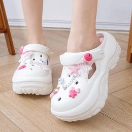 Dress Shoes EVA Women Sandals Bling Decor Cute Clogs Slides 7CM Platfrom Outdoor DIY Summer Girls Slippers