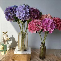 Decorative Flowers Wreaths Artificial Flowers Silk Hydrangea Vase for Home Decoration Accessories Fake Plants Wedding Decorative Christmas Garland Material