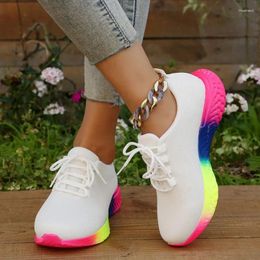 Casual Shoes Womens Breathable Sneakers 2024 Fashion Vulcanised Knit Mesh Sports Women Elasticity Spring Summer