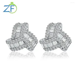 Stud Earrings GZ ZONGFA 925 Sterling Silve Studs For Women 0.3Ct Real Natural Sparkling Diamond Triangle Earring Gift Fine Jewellery