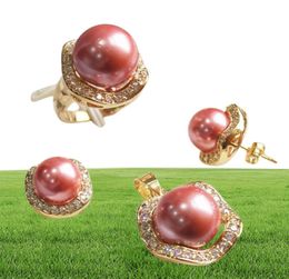 Charming South Sea Shell Pearl Pendant Earings Ring Jewellery Set Fine Luxury Noble Real Natural Party Wedding Gift Earrings Neckl2686052