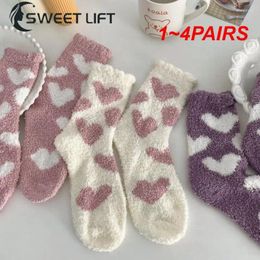 Women Socks 1-4PAIRS Coral Velvet Comfortable Cashmere Winter Stockings High Quality Breathable Fashion Ladies