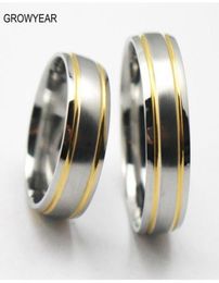 Wedding Rings Size 14 11 9 Lovers His And Her Sets For Women Men Golden Silvery Two Tone Ring Pair3010274