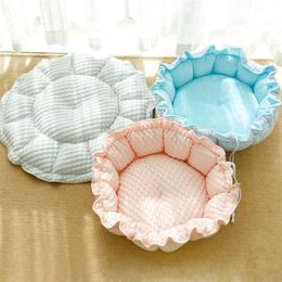 Cat Beds Furniture Summer and Winter Two Uses Round Cat Bed Cushion Soft Pet Puppy Kennel House Plush Cats Nest Basket Small Dogs Sleeping Mat d240508