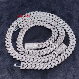 Custom Luxury Cuban Chain Mens Jewellery Moissanite 925 Sterling Silver Vvs Large Necklace2x5w