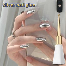 Nail Gel Silver Glue Mirror Series Polish Metal Pop Colour 10ml/ Bottle Q240507