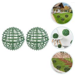 Decorative Flowers Artificial Plant Topiary Ball Support Cage Plastic Trelli Green Grass Sphere Frame Rack Wreath Flower Shelf Holder Home