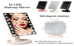 22 LED USB Lights Table Vanity Makeup Mirror Touch Screen Tabletop Beauty Mirror with Touch Control Switch for home use5598729