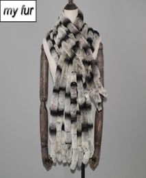 Scarves Long Style Women Real Rex Fur Scarf Warm Soft Warp Quality Fashion Tassel Shawl8308350