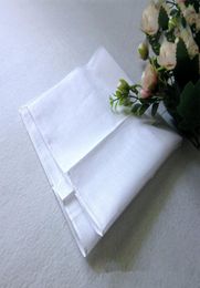 Whole Men women Pocket Cotton Handkerchiefs White Thin Square Plain Handkerchief DIY Hand Drawing small Handkerchief Sweat Tow1198607