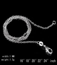 925 Sterling Silver Necklace Rolo quot O quot Chain Necklaces Jewellery 1mm 16039039 24039039 925 Silver DIY Chai6331885
