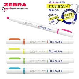 4pcs Japan Zebra Highlighter Single Head Marker Pen Set Non Staining MojiniLine WKS22 Light Color Student School Stationery 240425