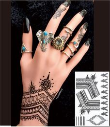 BH09 Temporary Black Classic Henna Waterproof Women Body Tattoo Stickers9334774