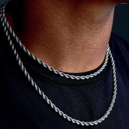 Chains 2024 Trendy Stainless Steel Double Layer Chain Necklace Simple Minimalist Punk For Women Men Goth Y2K Jewelry