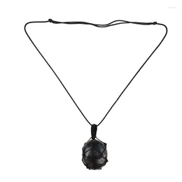 Chains Labradorite Necklace Natural Stone Pendant Wrap Braid Yoga Macrame For Men Women Energy