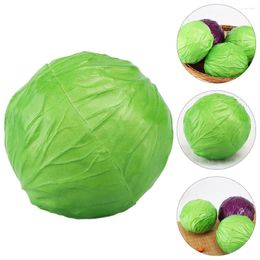 Decorative Flowers Simulated Vegetables Decor Realistic Cabbage Ornament Pu Fake Artificial For Home