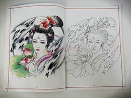 Tattoo Book Tattoo Manuscript Huadan Geisha Flower Arm Full Back Tattoo Classical Beauty Sale Tattoo Books Sale 240423