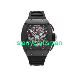 RM Luxury Watches Mechanical Watch Mills Men's Watch Rm011 Ak Ti Felipe Massa Titanium Red Number stJF