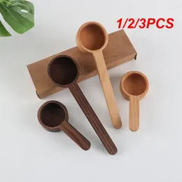 Measuring Tools 1/2/3PCS Black Walnut Wooden Dessert Spoon Tableware Coffee Honey Spoons Stir Scoop Sugar Spice Measure For Kitchen