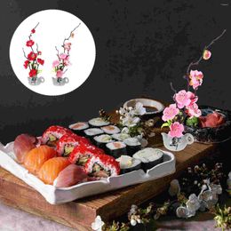 Decorative Flowers Japanese Decoration Restaurant Plant Plate Favour Tableware Supply Chinese Style Dish Sashimi Adornment Decor