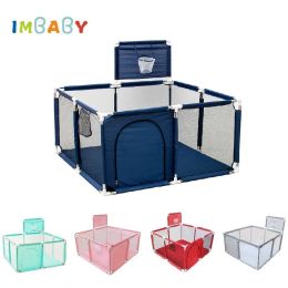 Sets Imbaby 128*128cm Baby Playpens Home Baby Playground Square Foam Children's Park Balls Security Fence Safety Barrier for Baby Curtain