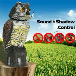 Traps Realistic bird scarer rotating head sound owl prowler decoy protection repellent