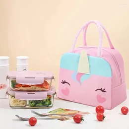 Storage Bags 3D Three-Dimensional Bento Bag Cute Cartoon Lunch Handbag Insulation Canvas Box