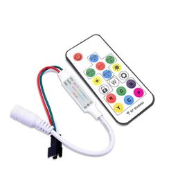 RF Wireless Remote DC5V 12V 2048Pixels 300 Kinds of Changes Digital RGB LED Strip Controller 17Key for WS2812B WS2811 Led Strip