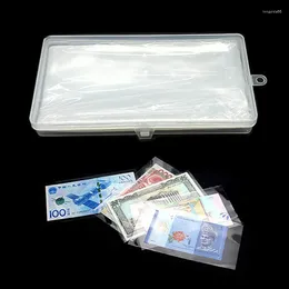 Storage Bags 100PCS Paper Money Bag Commemorative Coin Collection With Box Banknotes Transparent PVC Page Holders