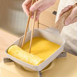 Pans Non Stick Pan For Frying Eggs Rectangular Flat Bottomed Detachable Kitchen Cooking Tool