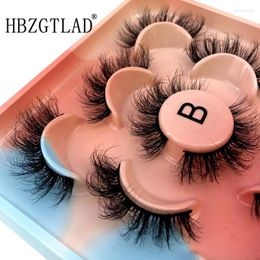 False Eyelashes Colourful 5 Pairs Multipack Faux 3D Mink Hair Handmade Fluffy Long Lashes Nature Eye Makeup Tools