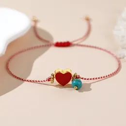 Link Bracelets Go2boho Martis Series Snowflake Inlay Synthetic Turquoise Metal Red Peach Heart Jewellery 2024 Greek March For Her