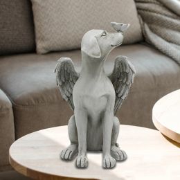 Sculptures Memorial Statue, Angel Dog Remembrance Keepsake Sculpture Grave Marker Resin Figurine to Honour a Cherished Pet