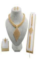 Earrings Necklace Dubai Fashion Women 18 Gold Jewelry Sets Creative With Pendant Design Highend Luxury Charm Bride Accessories5143293