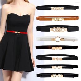 Belts Belt Women's Thin Slimdecorative Shirt With Dress Multi-ring Buckleelastic High Elastic Atmosphere Style Decoration