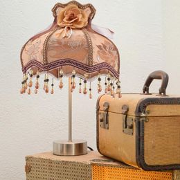 Wall Lamp Cloth Shadeshade European Retro Vintage Light Bulbs Tassel Shade Table