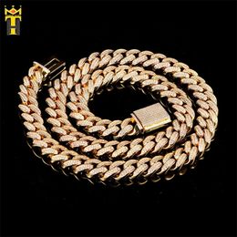 8mm 10mm 12mm Hip Hop Iced Out Bling Cz Gold Silver Cuban Necklace Maimi Chain