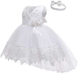 Christening dresses Baby and toddler lace princess dress girls first baptism elegant embroidery wedding party flowers bride 0-2Y Q240507