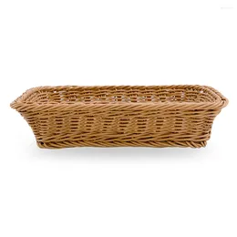 Storage Bottles Lightweight Washable Basket Portable Bread Handmade Imitation Rattan Table Display Home Decoration Festival DIY 3 Sizes